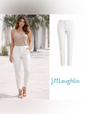 NEW JMclaughlin Newport Dock Side Zip Capris in White